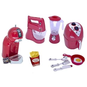 Kit cozinha infantil verm airfryer bate cafetei liqui 12pç