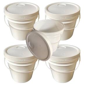 Balde Industrial De 5L Com Tampa Lacre - 5 Pçs