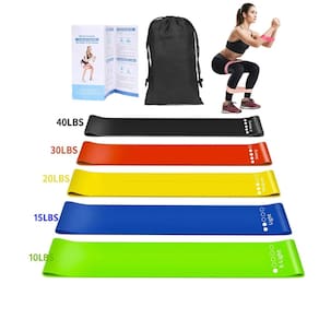 Conjunto de faixas elásticas para exercícios de resistência, fitness, pilates, ioga