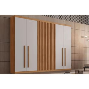 Guarda Roupa Casal 6 Portas e 6 Gavetas Riviera Naturale/Off White - Rufato