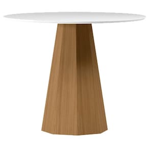 Mesa de Jantar 120x120 cm Isis com Vidro Ype Off White - New Ceval