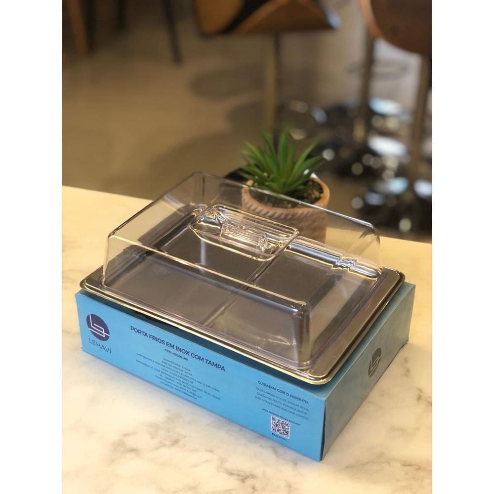 Porta Frios Inox Com Tampa Em Acrilico