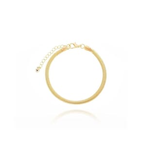 Pulseira Feminina Malha Cobra Grossa Banhada em Ouro 18k