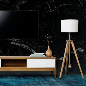 Papel de parede painel 3d mármore preto vinilico 3,5m