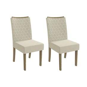 Cadeira Sala de Jantar 2CAD129NG Kit 2 Un Nogueira/Linho Bege A019 - Kappesberg