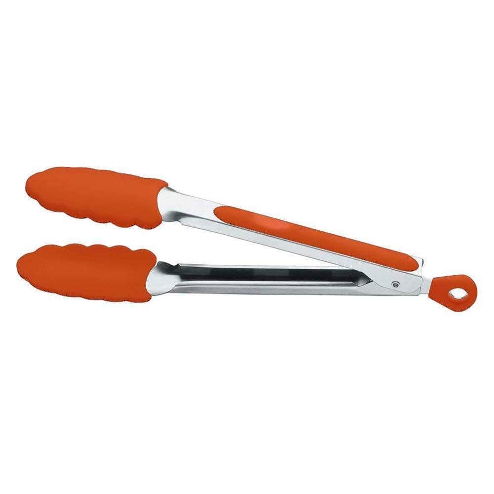 Pegador em silicone e aço inox laranja 34 cm d6111-lj