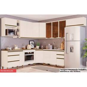 Cozinha Completa Connect 17 Peças (8 Armários + 5 Balcões + 4 Complemntos) C5P87 Off White - Henn