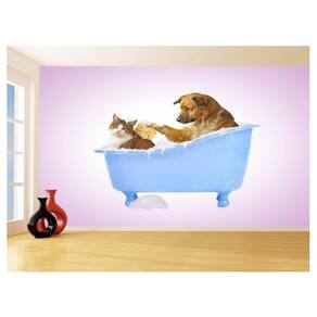 Papel De Parede Animal Cão Petshop Banho Tosa 3,5M Anm409