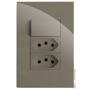 Kit interruptor  + tomada dupla 10a 4x2 brg11366-2fe