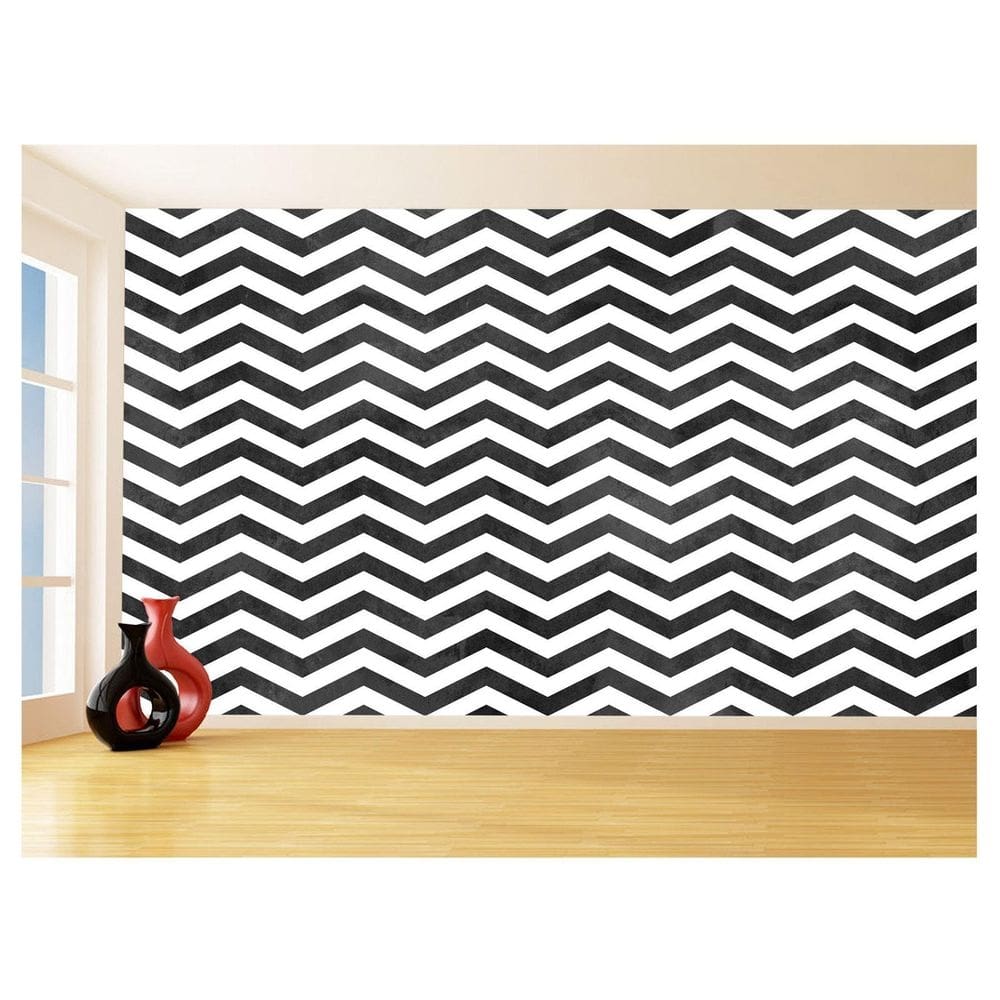 Papel De Parede 3D Sala Chevron Zig Zag Listras 3,5M Zig124