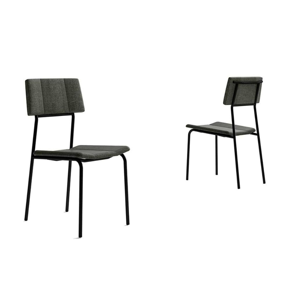 Cadeira Sala de Jantar Lou 1742 Aço Kit 2 Uni Preto/Grafite - Carraro