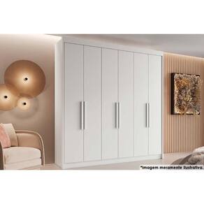 Guarda Roupa Casal 6 Portas e 4 Gavetas Cannes Branco - Conquista