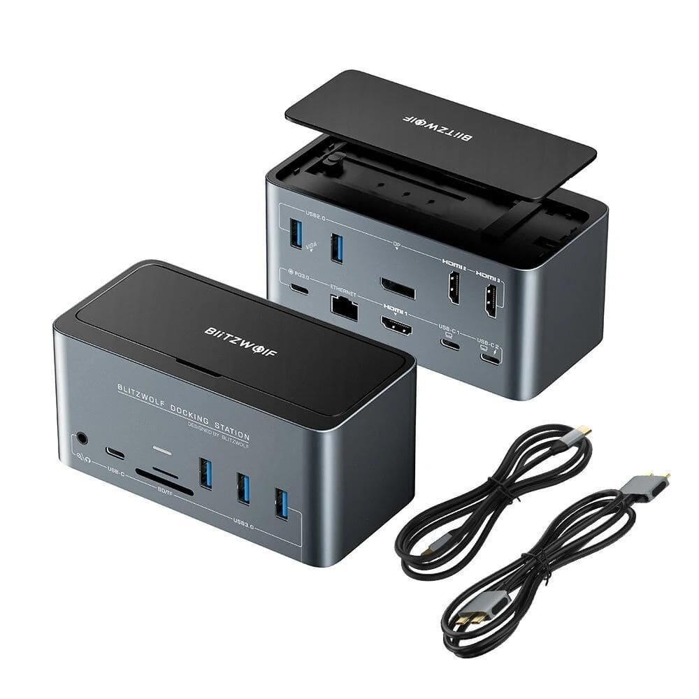 Blitzwolf Dock Station Bw-Th13 Versão Hdmi Usb 3.0 18 Em 1