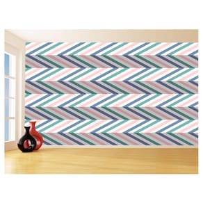 Papel De Parede 3D Sala Chevron Zig Zag Listras 3,5M Zig41