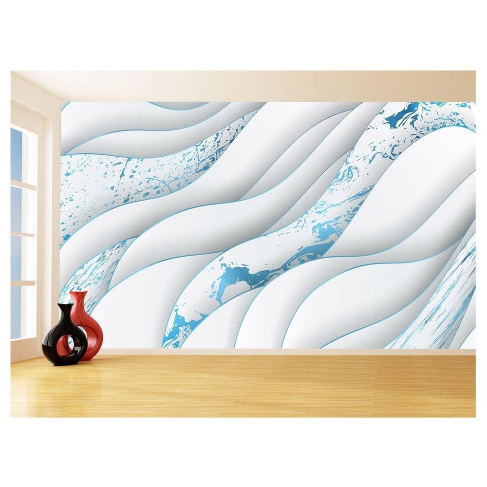 Papel De Parede 3D Estilo Marmore Cores Formas 3,5M Mbr14