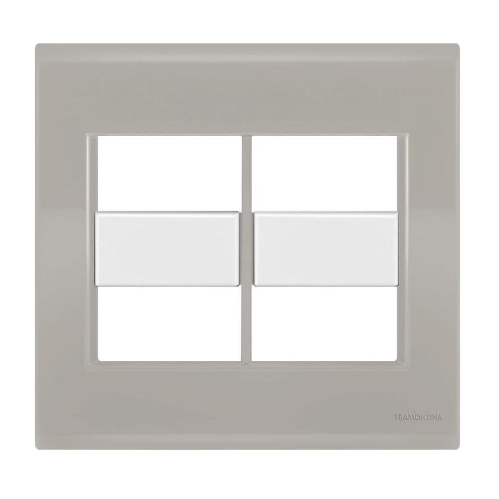 Placa 4 módulos 4x4 - tramontina liz / branco