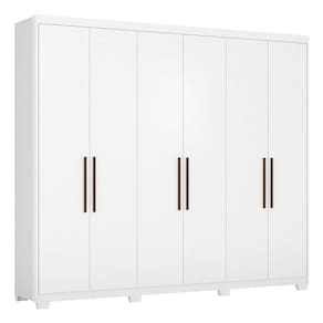 Guarda Roupa Casal Sumatra com Pés Branco Brilho – Demóbile