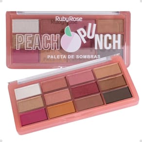 Paleta de Sombras Ruby Rose Peach Punch 12 Cores HB-1093