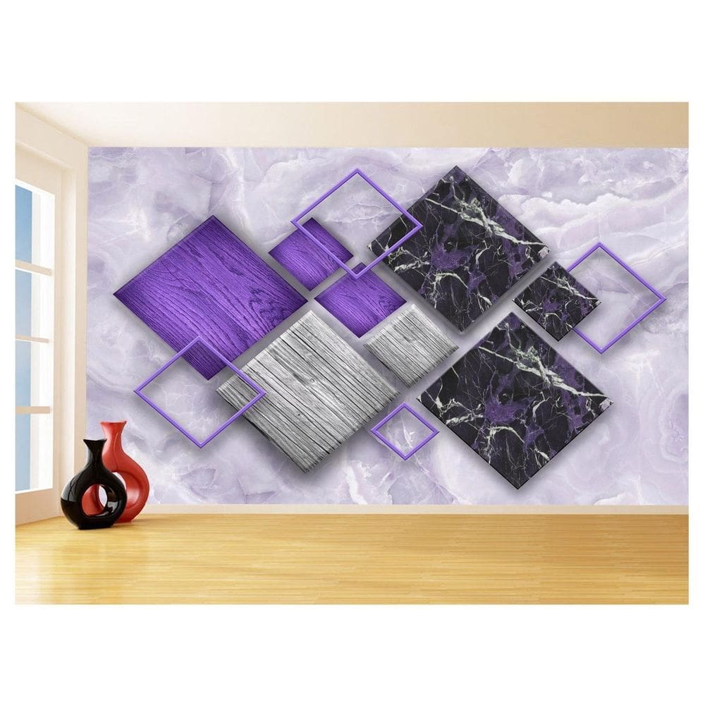 Papel De Parede 3D Estilo Marmore Cores Formas 3,5M Mbr38