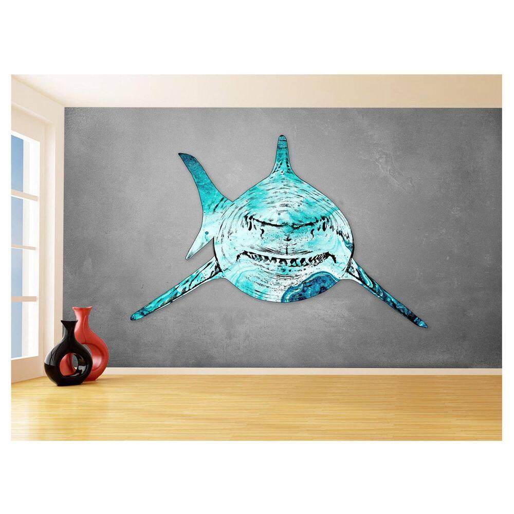 Papel De Parede Animais Pop Art Tubarão Cores 3,5M Pxa561