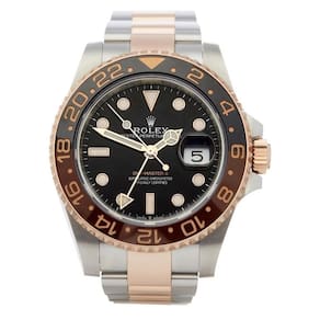 Relógio de luxo eta gmt prata rose aço 904l b. eta 2840.