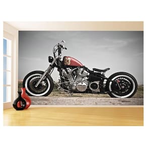 Papel De Parede 3D Moto Custom Chopper Viagem 3,5M Bkm93