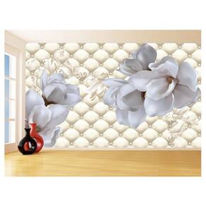 Papel De Parede 3D Floral Textura Sala Flores 3,5M Xfl250