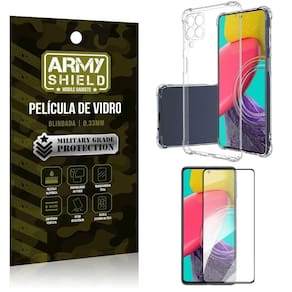 Kit capinha anti impacto samsung m53 5g + película vidro 3d
