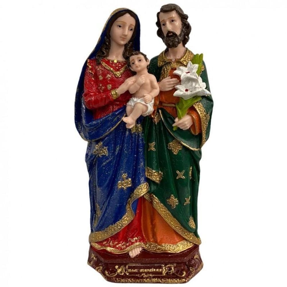 Imagem a sagrada família em resina 29 cm
