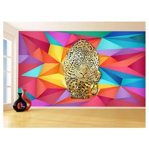 Papel De Parede 3D Animais Pop Art Onça Pintada 3,5M Pxa90