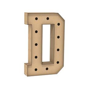 Letra Caixa Grande D Mdf 90Cm Altura Furo Lampada Iluminação