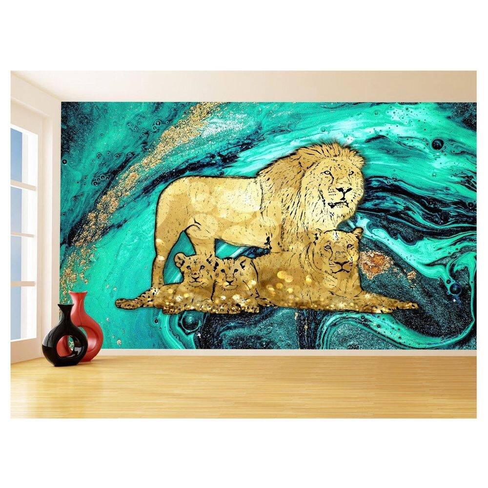 Papel De Parede Animais Pop Art Familia Leões 3,5M Pxa390