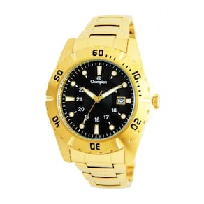 Relogio masculino champion dourado fundo preto ca31533u