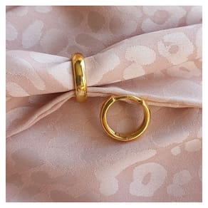 Brincos de argola Eclips em prata 925 banhados a ouro 18k 11 mm para homens