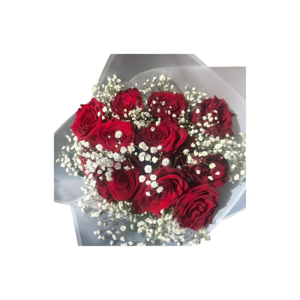 Buquê de 12 rosas vermelhas