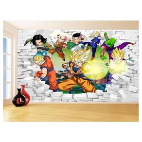 Papel De Parede 3D Dragon Ball Goku Vegeta Anime 3,5M Dbz34
