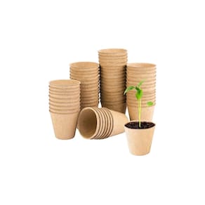 Vasos de flores biodegradáveis, 50 unidades de papel de 8 cm de largura e reciclados