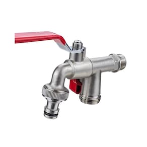 Chave de jardim com saída dupla 1/2 polegada HE 3/4 polegadas