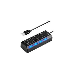 Hub USB de 4 portas 2.0 com luz indicadora para ows/Linux