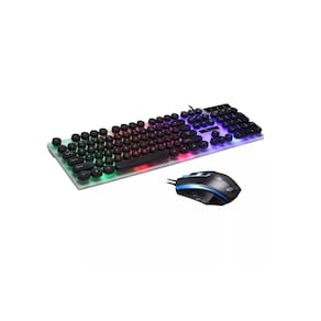 Teclado com mouse retroiluminado, tecla redonda