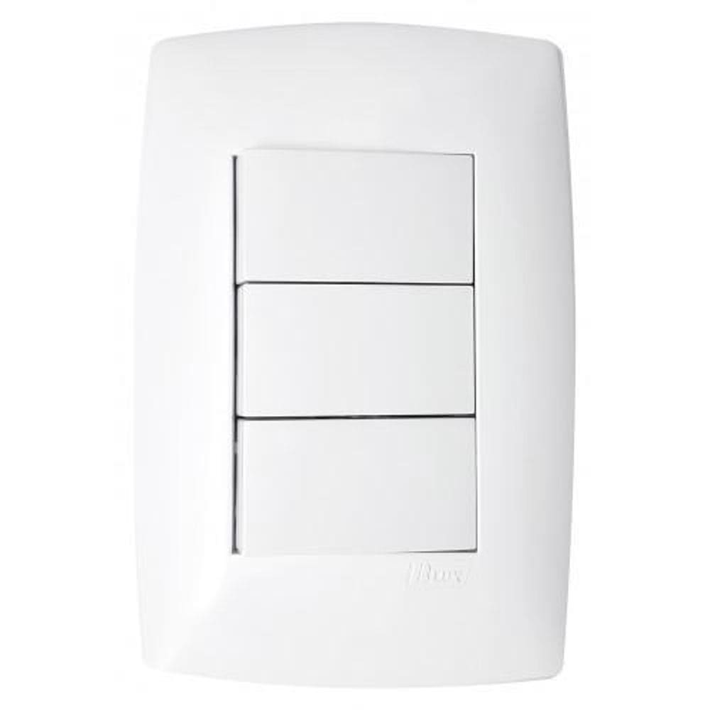 Interruptor Triplo 1 Simples + 2 Paralelos 4X2 - Branco