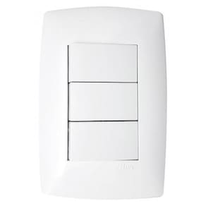 Interruptor Triplo 1 Simples + 2 Paralelos 4X2 - Branco