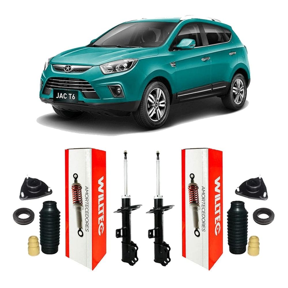 Par de amortecedores kit coxim dianteiro jac t6 2014/2016