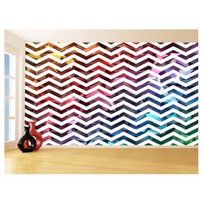 Papel De Parede 3D Sala Chevron Zig Zag Listras 3,5M Zig126