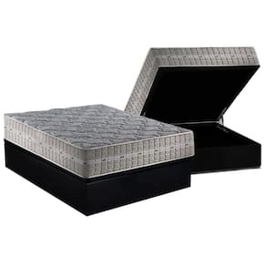 Conjunto Box Baú Casal: Colchão Molas Anjos Royal + Base CRC Suede Black(138x188)