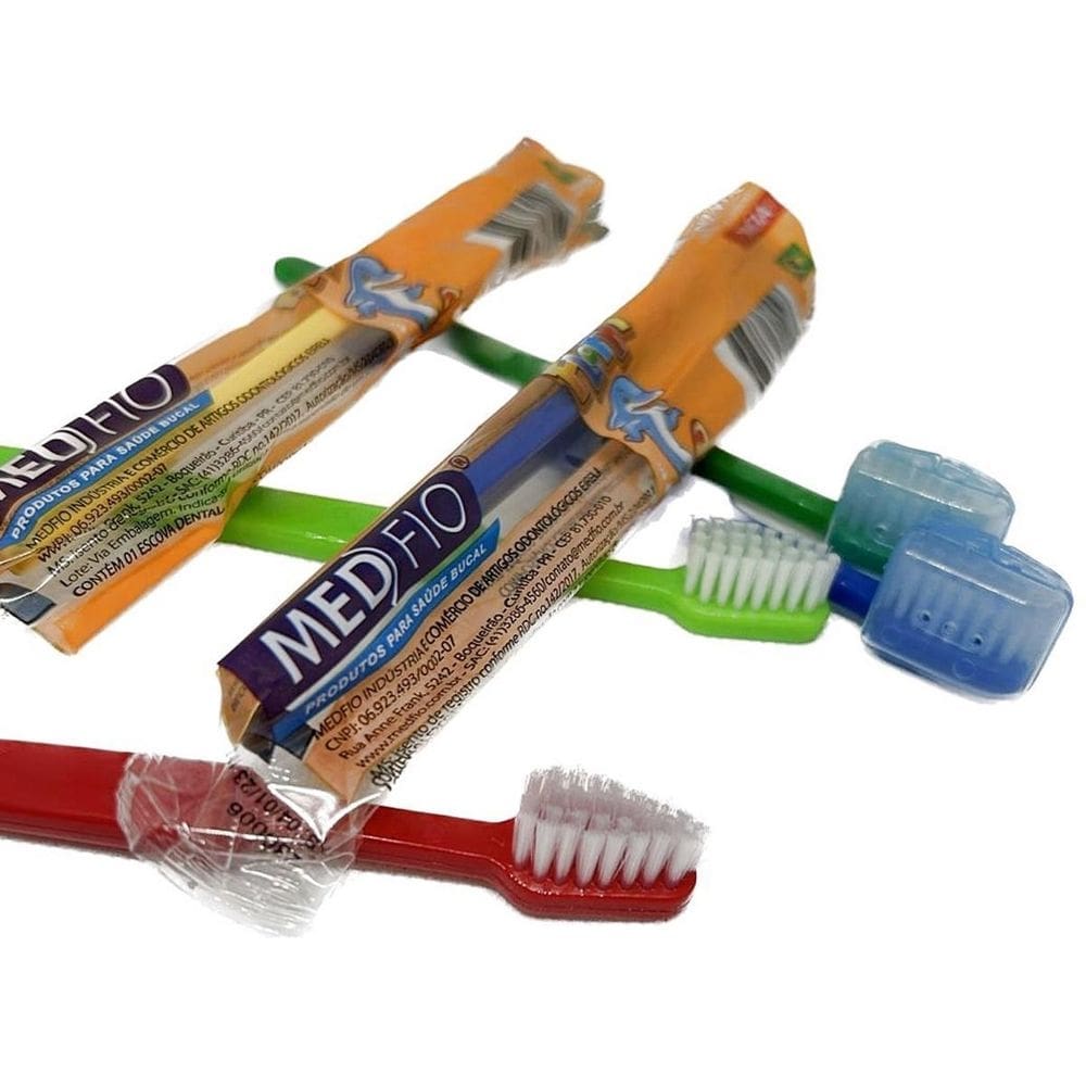 50 escova dental infantil macia com protetor de cerdas