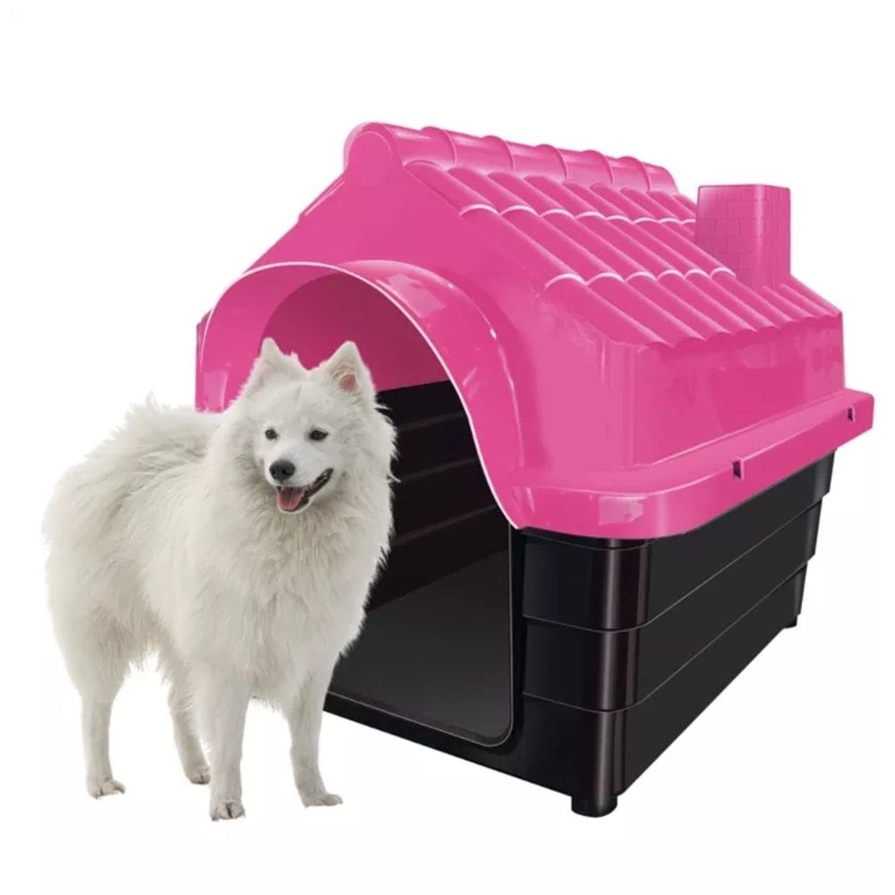 Casa Pet Casinha Cachorros Grande Gatos Rosa Dog N6 UV Solar