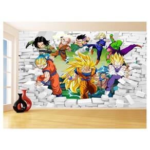 Papel De Parede 3D Dragon Ball Goku Vegeta Anime 3,5M Dbz38