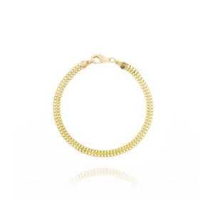 Pulseira Malha Lacraia 4MM Banhado em Ouro 18k
