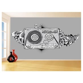 Papel De Parede 3D Musica Fita Retrô Mix Tape 3,5M Mus29